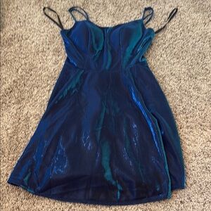 B. Smart Metallic Teal Dress